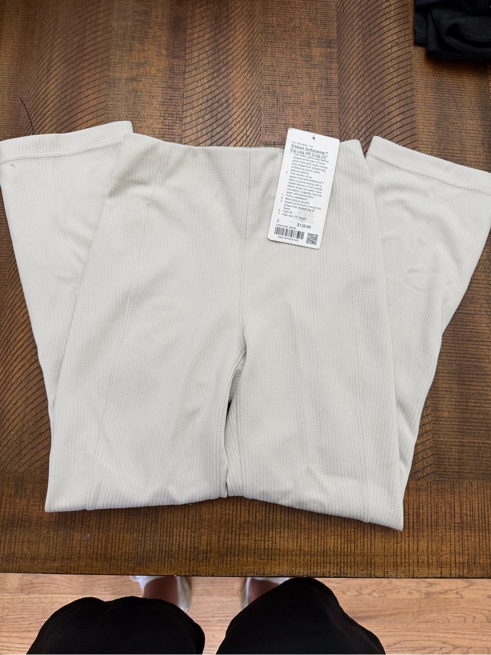 lululemon athletica Ribbed Soft-Stretch Wide-Leg Pants in Bone